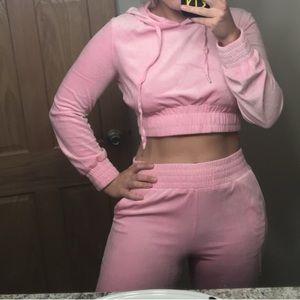 Y2K Pink Velour Track Suit from Dolls Kill